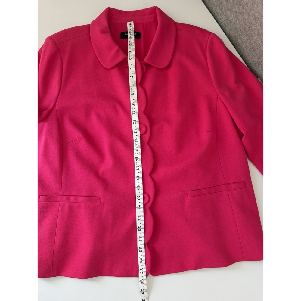 Talbots Blazer Jacket Womens 22W Pink Scalloped Hem Lined Office Mature Preppy - Picture 7 of 11